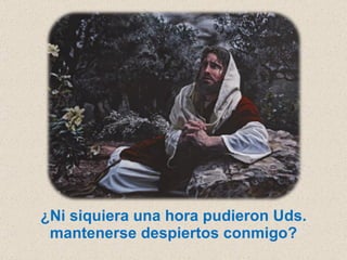 ¿Ni siquiera una hora pudieron Uds. mantenerse despiertos conmigo? 