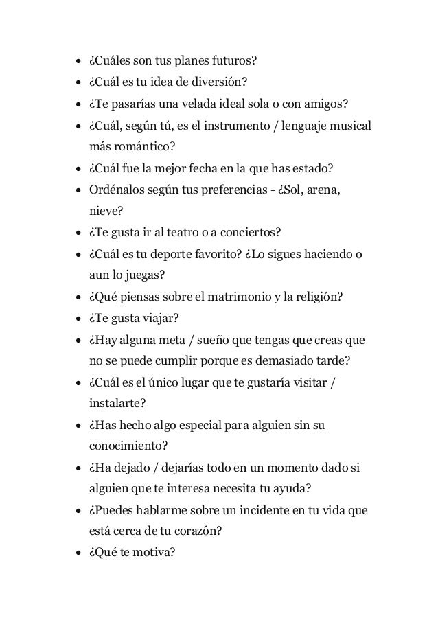 Preguntas Para Hacerle A Una Mujer