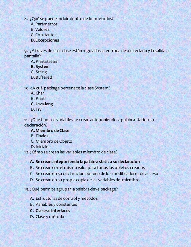 preguntas de examen de java preguntas sobre la introducci 211 n al lenguaje java preguntas de examen de java preguntas sobre la introducci 211 n al lenguaje java