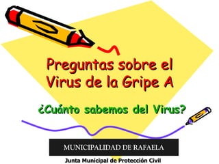 Preguntas sobre el Virus de la Gripe A ¿Cuánto sabemos del Virus? Junta Municipal de Protección Civil 