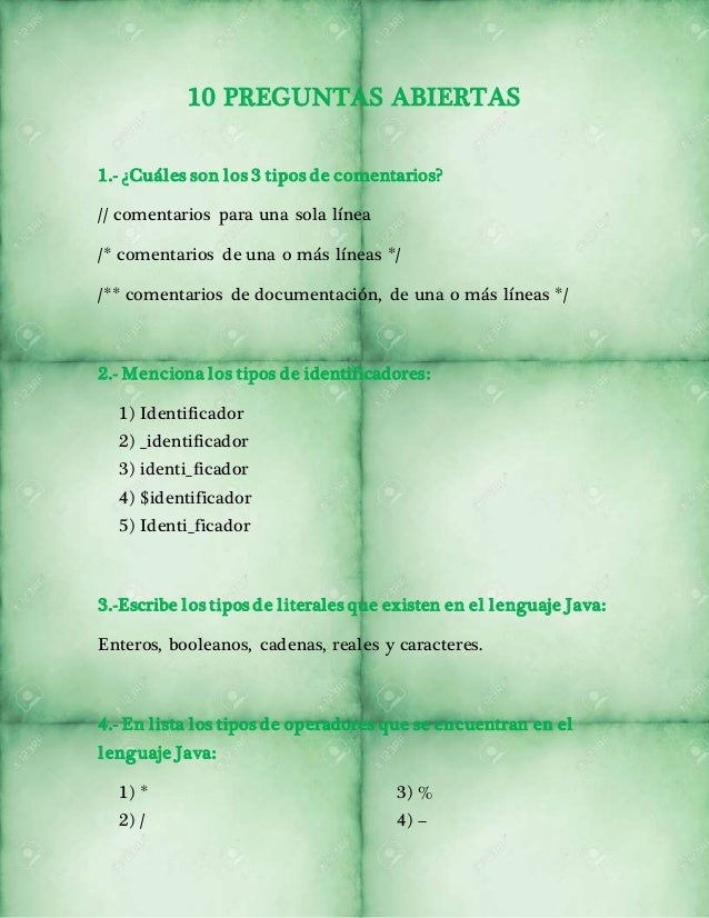preguntas sobre java preguntas sobre lenguaje java preguntas sobre java preguntas sobre lenguaje java