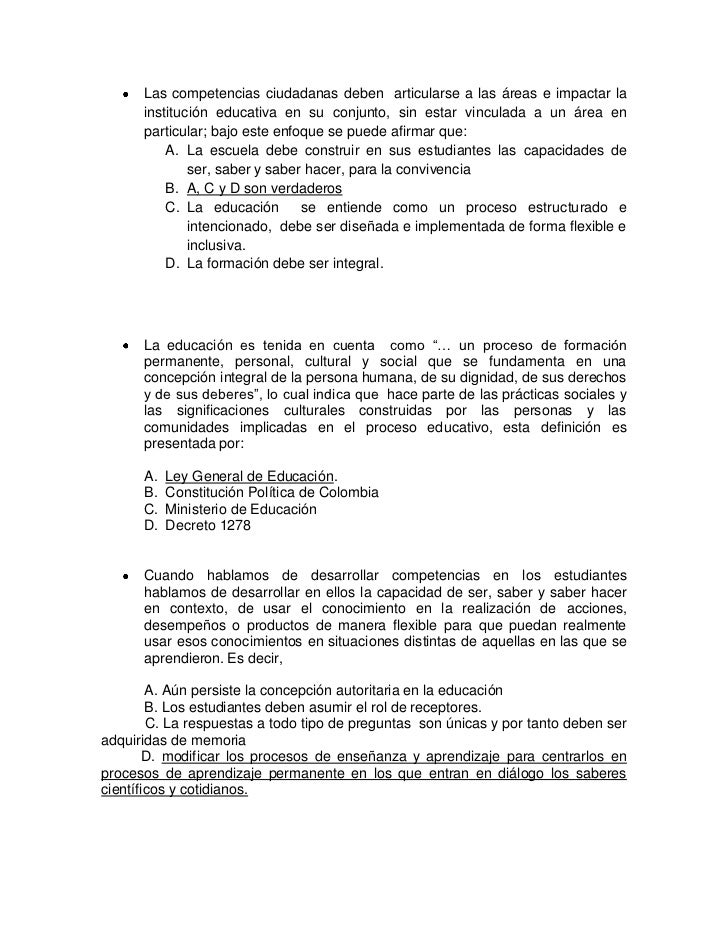 Preguntas Tipo Icfes Derechos Humanos