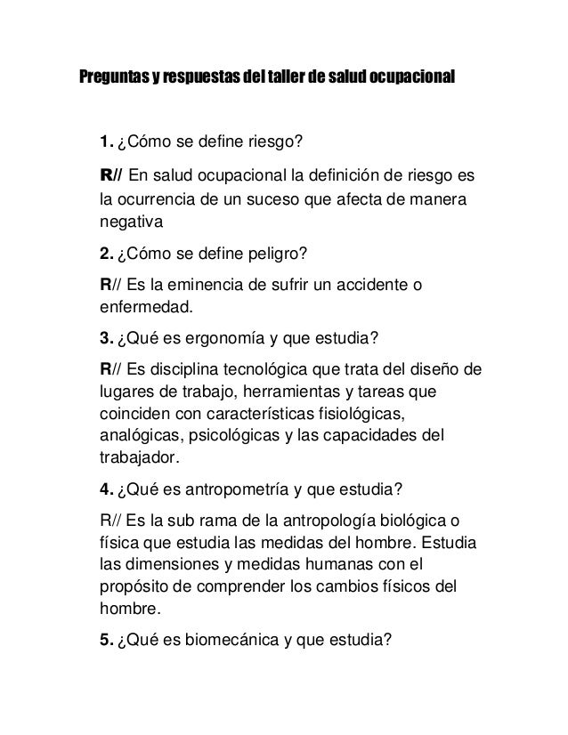 preguntas faciles de una entrevista preguntas y respuestas del taller de salud ocupacional preguntas faciles de una entrevista preguntas y respuestas del taller de salud ocupacional