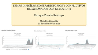 TEMAS DIFICÍLES, CONTRADICTORIOS Y CONFLICTIVOS
RELACIONADOS CON EL COVID-19
Enrique Posada Restrepo
Medellín, Colombia
24 de diciembre de 2021
 