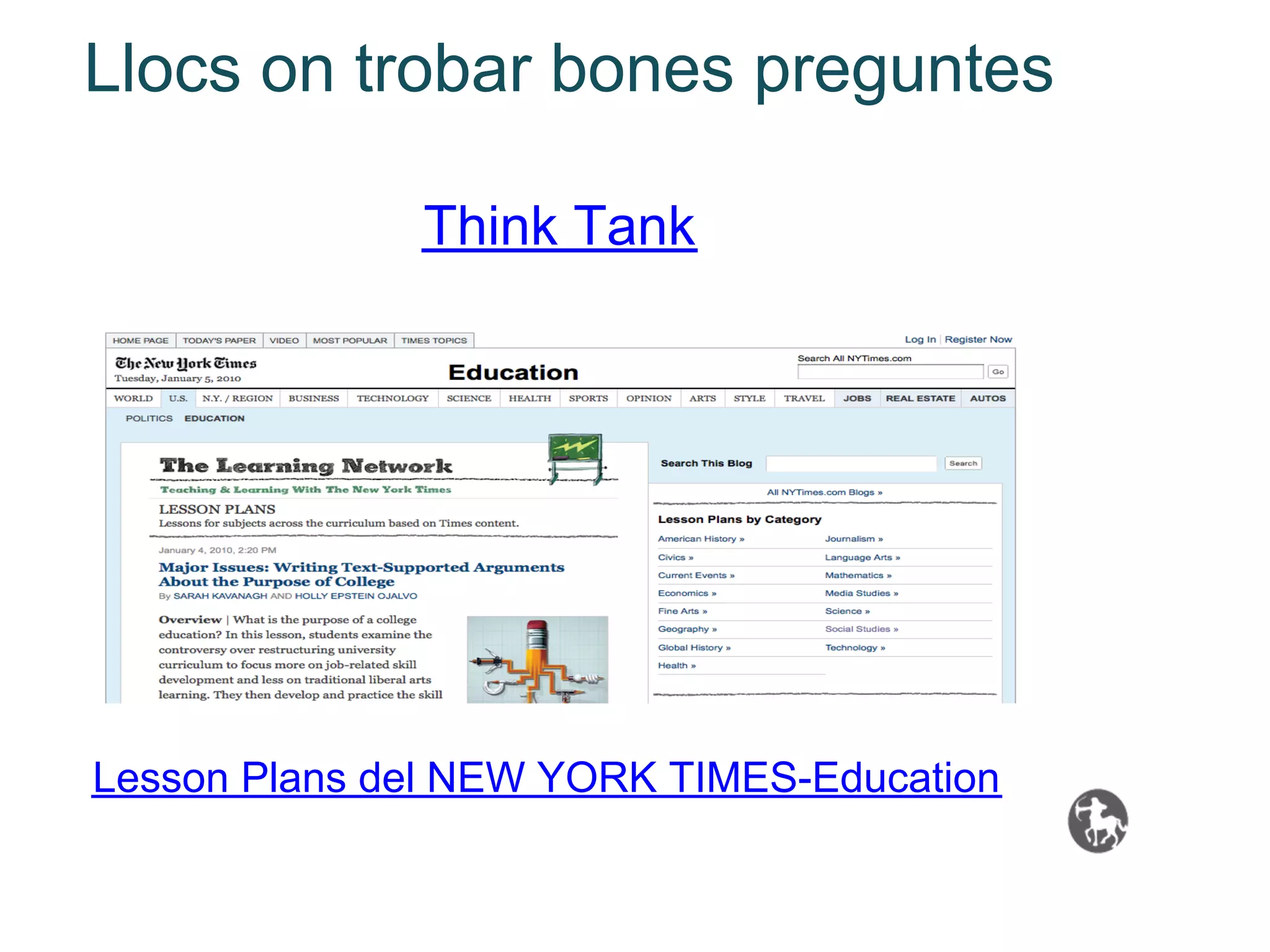 Llocs on trobar bones preguntes

              Think Tank




Lesson Plans del NEW YORK TIMES-Education
 