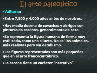 El arte neolítico En algunos aspectos continúa el “epipaleolítico” y hasta el paleolítico: pintura y “venus”. Pero incorpora “novedades”, especialmente en “arquitectura”. También la cerámica, que pronto se va a decorar. 