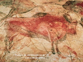 Pintura de un bisonte en la cueva de Altamira 