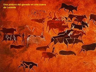 Una pintura del ganado en una cueva de Levante 