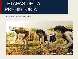 ETAPAS DE LA
PREHISTORIA
• AGRICULTURA NEOLÍTICO
 