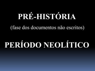 PRÉ-HISTÓRIA
 (fase dos documentos não escritos)


PERÍODO NEOLÍTICO
 