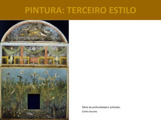 PINTURA: TERCEIRO ESTILO




            Efeito de profundidade é achatado;
            Cores escuras.
 