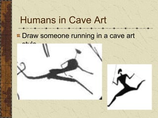 Humans in Cave ArtDraw someone running in a cave art style 