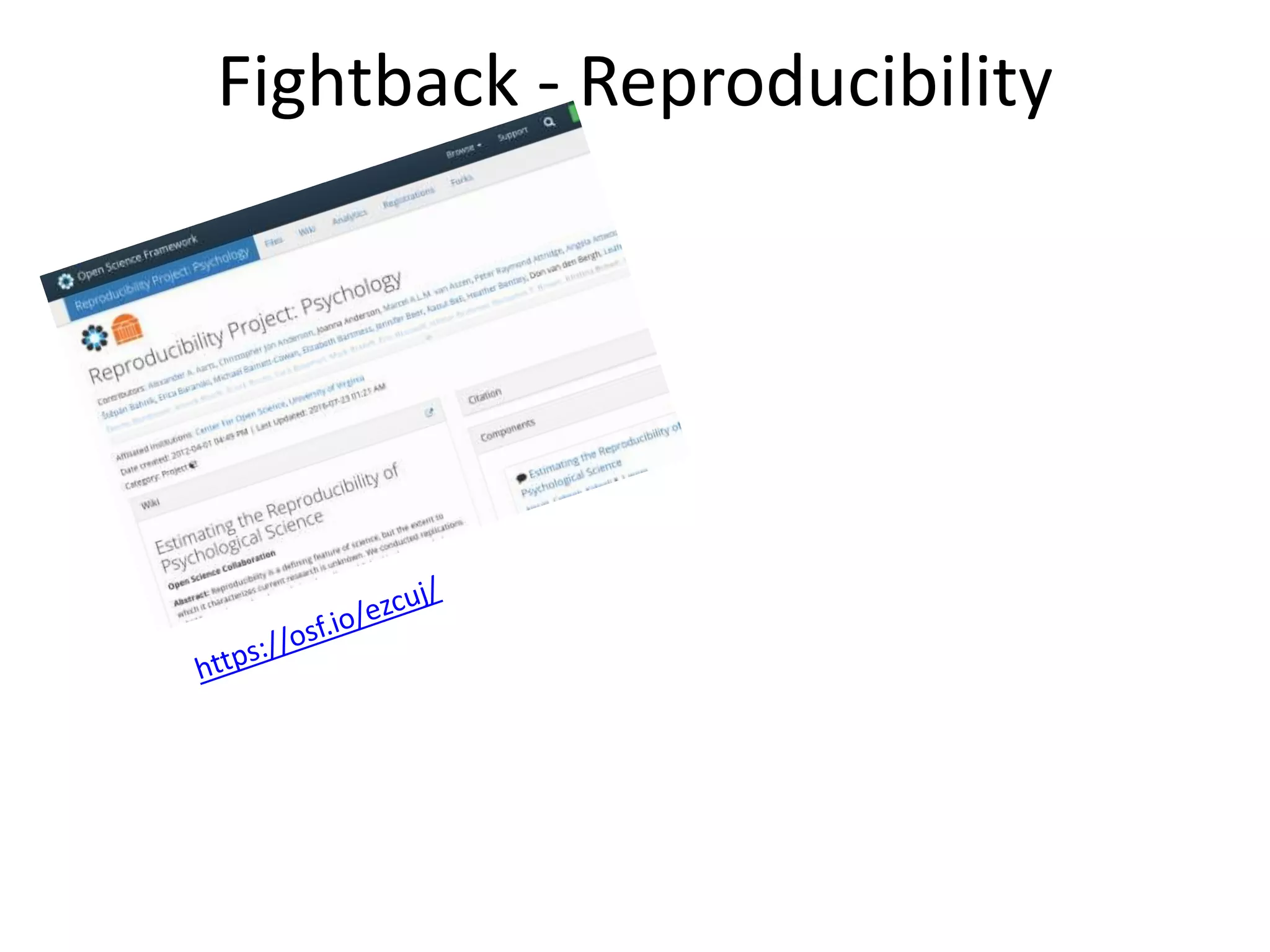 Fightback - Reproducibility
 
