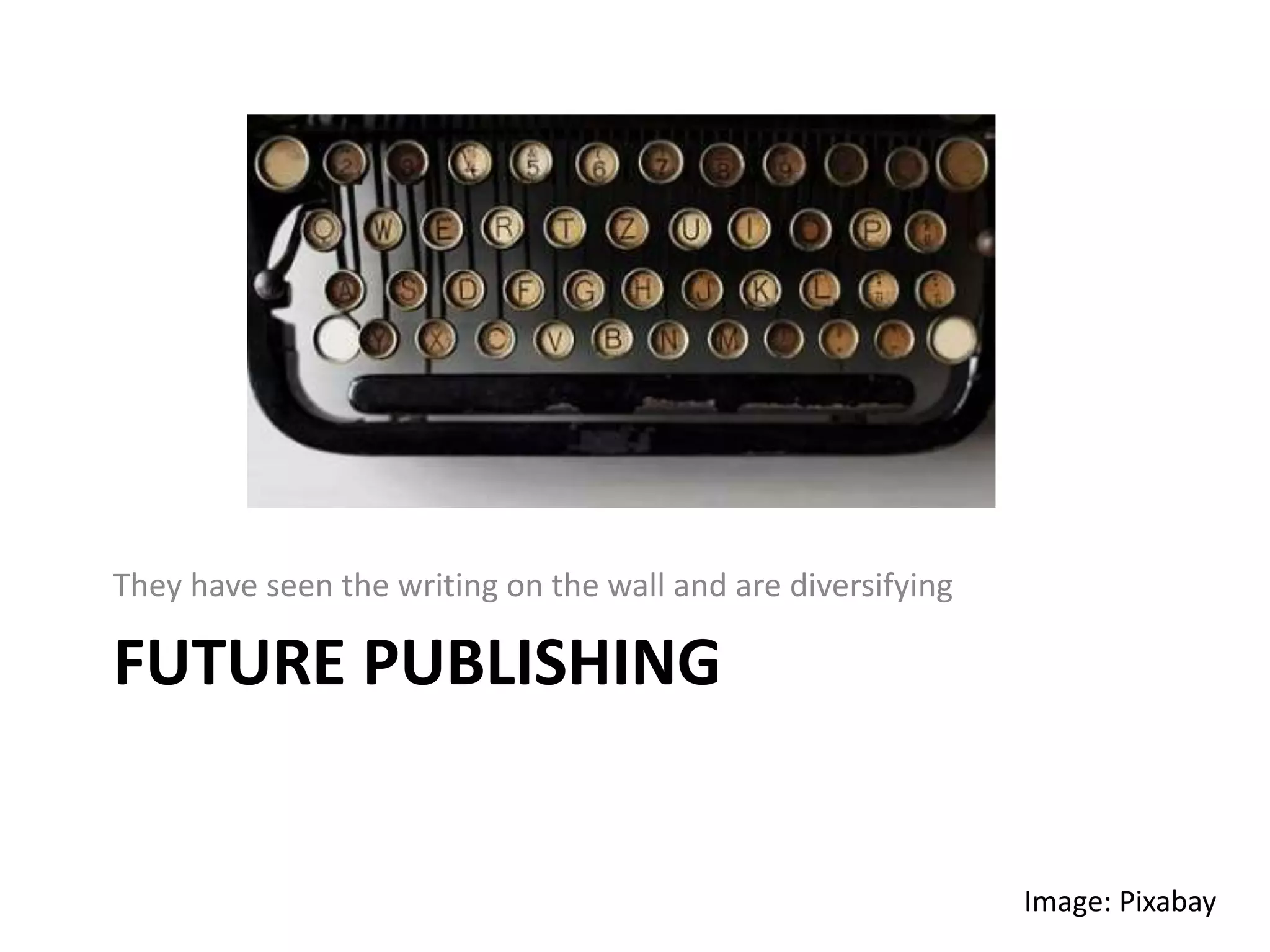 FUTURE PUBLISHING
They have seen the writing on the wall and are diversifying
Image: Pixabay
 