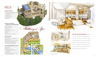 Feuerlounge

NEU!

1
4

A NEU: Sky-Spa
1
2
3
4
5
6
7

2

3
5

Infinity-Solepool mit Whirlbank (36 °C)
Aufguß-Panorama-Sauna
Tauchbecken
Erlebnis-Duschen
Oliven-Kräutersauna
Feuer-Lounge
Ruheraum

7
6

A

B Beautycenter &

Medical Spa Jungbrünnl

21
22
23
24
25
26
27
28
29

Beauty-Empfang
Persönliche Beratung
Arzt und TCM
Kosmetik
Massage-Loggia im Freien
Ayurveda
Bäder
Spa-Suite
VIP-Ruheraum mit Wasserbetten

Wellbeing & Spa

C Poolhaus
30
31
32
33
34
35

24
23

Gartenweg
Treppenhaus zum Verbindungsgang
Fitness-Pavillon
Schwimmschleuse zum Panoramapool
Panoramapool (ganzjährig 32 °C)
Ruheraum „Sonnenpavillon“ mit
Wasserbetten und Kuschelecke

22

26

24

B

Turm neben dem Stammhaus beherbergt die neue
29

25

25

Sauna. Von jedem Raum hat man einen wunderbaren Panoramablick ins Tal. Neu sind eine große
Ruheraum

Aufgusssauna, eine Oliven-Kräutersauna, ein Tauchbecken, Feuer-Lounge, Panorama-Ruheraum. Auf

35

36
37
38
39

24

24

21

D Schwarzbrenner-Sauna
Sommerpool
Wasserfall
Blaue Schwimmgrotte
Relax-Pool mit Unterwassermusik
(Nacktbereich)
40 Kübeldusche
41 Schwarzbrenner-Sauna (11:00 - 23:00 Uhr)
42 Geschützter Nacktbereich

Neu: Sky-Spa ab Ostern 2014 Ein neuer

28
27

33

30

D

dem Dach befindet sich ein Panorama-Solepool mit

34
32

31

C

Whirlbank und ein Panorama-Sonnendeck.

42
36 37

40
38

41
39

Oliven-Kräutersauna
25

 