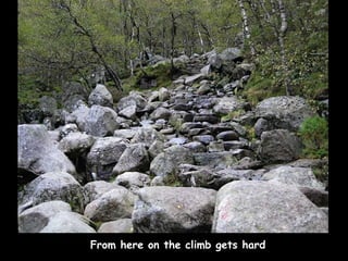 From here on the climb gets hard 