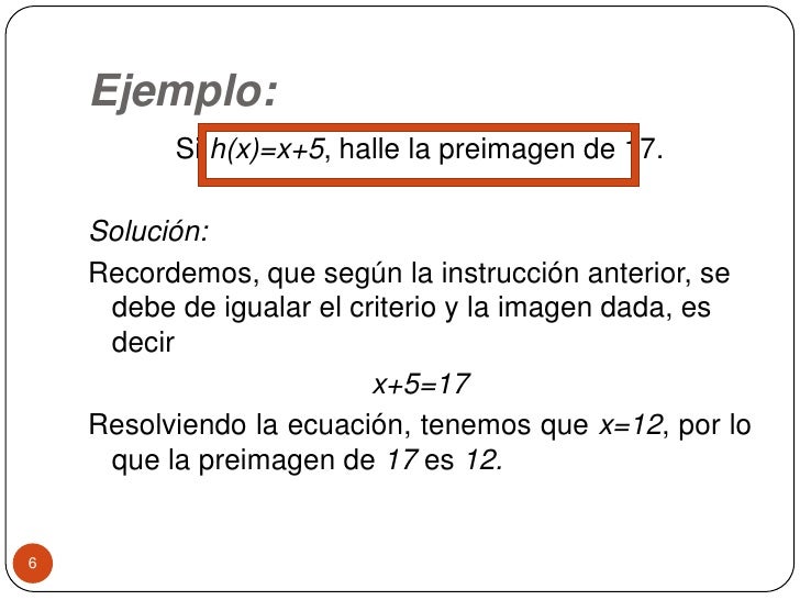 Preimágenes e imágenes