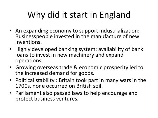 Why did the industrial revolution happen essay