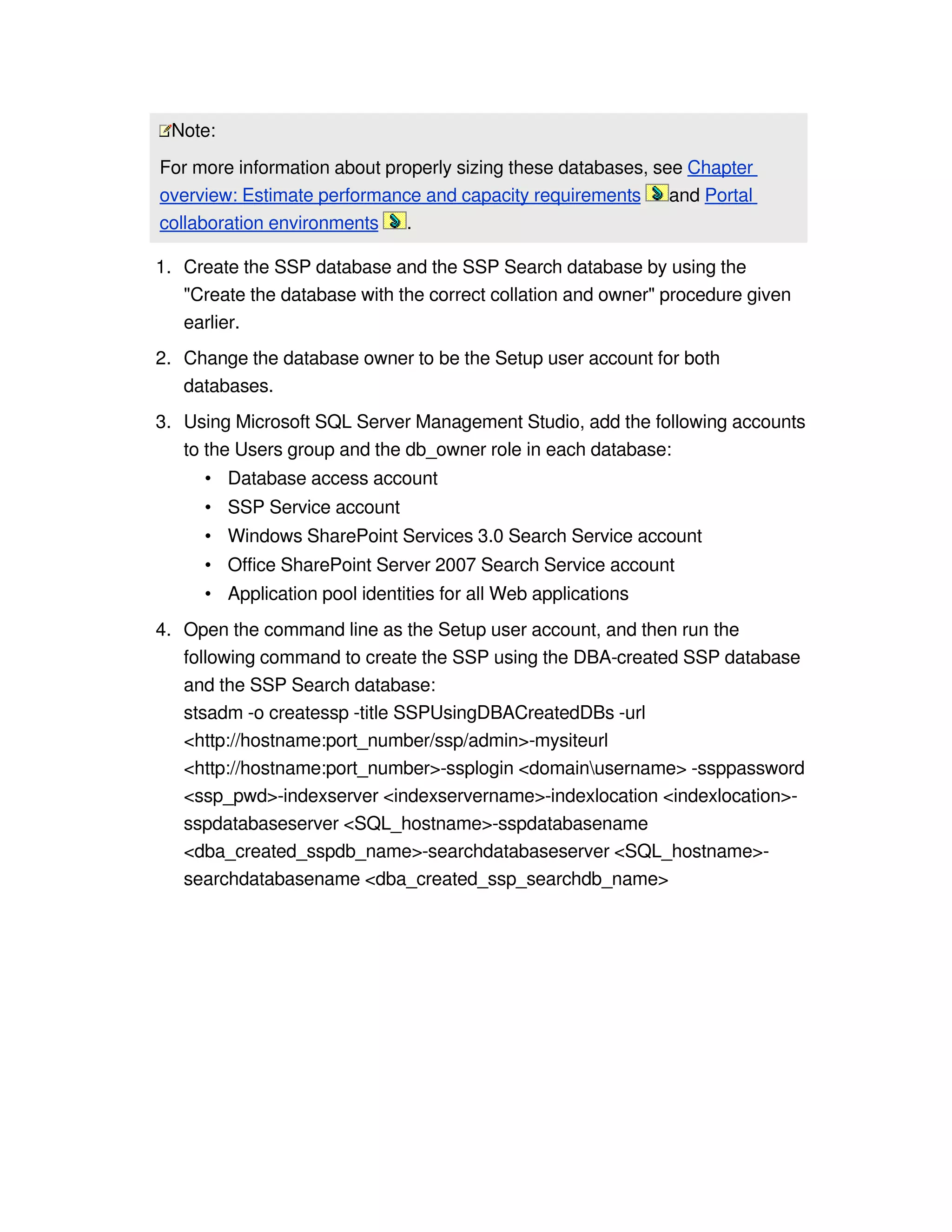 Pre Install Databases