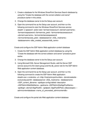 Pre Install Databases