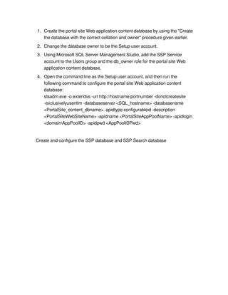 Pre Install Databases