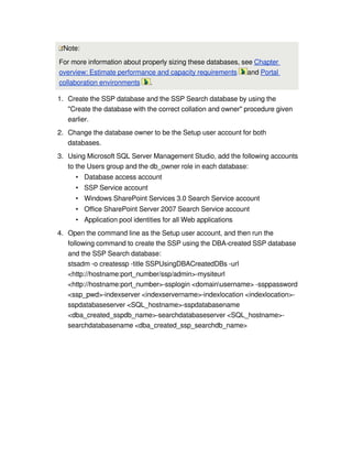 Pre Install Databases