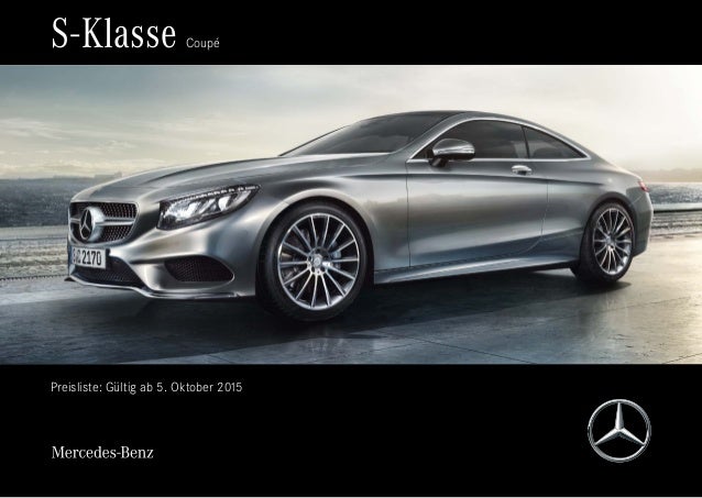 Mercedes S Klasse Coupe Preisliste Deutschland