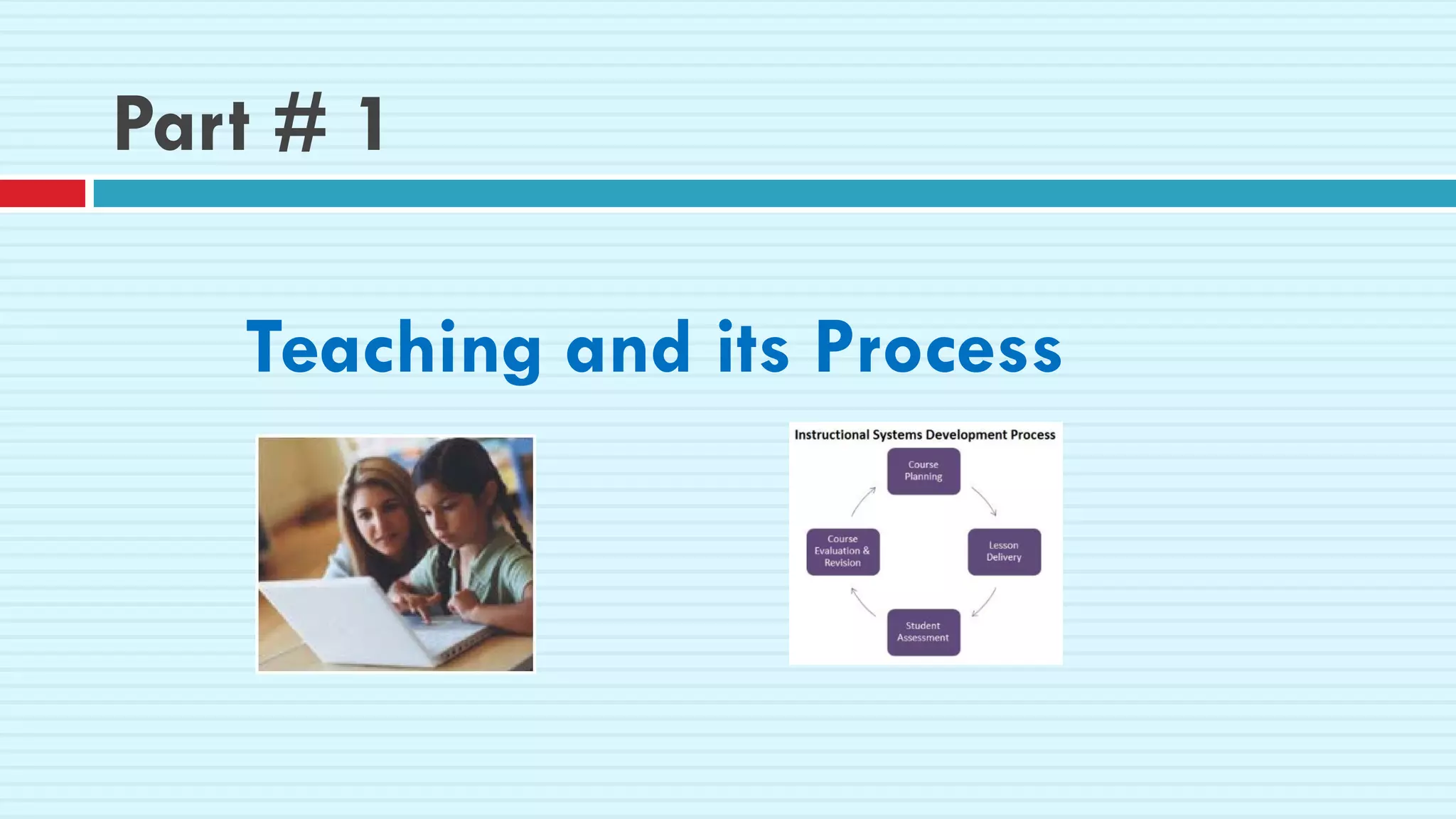 Part # 1
Teaching and its Process
 