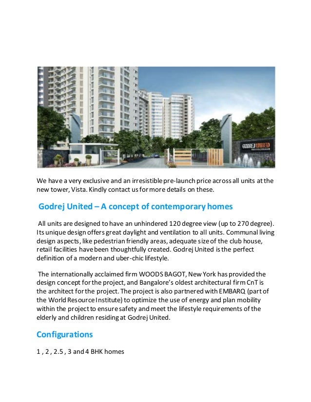 GODREJ UNITED 1BHK, 2BHK, 3BHK, 4BHK FLATS FOR SALE IN WHITEFIELD CALL