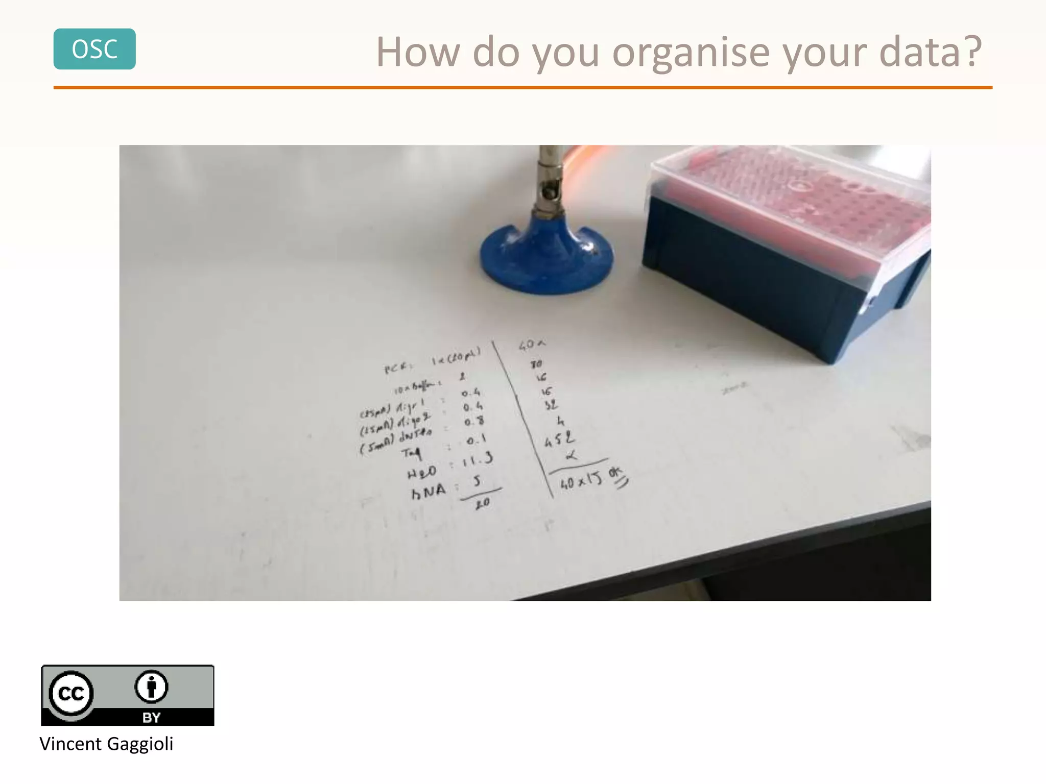 OSC How do you organise your data?
Vincent Gaggioli
 