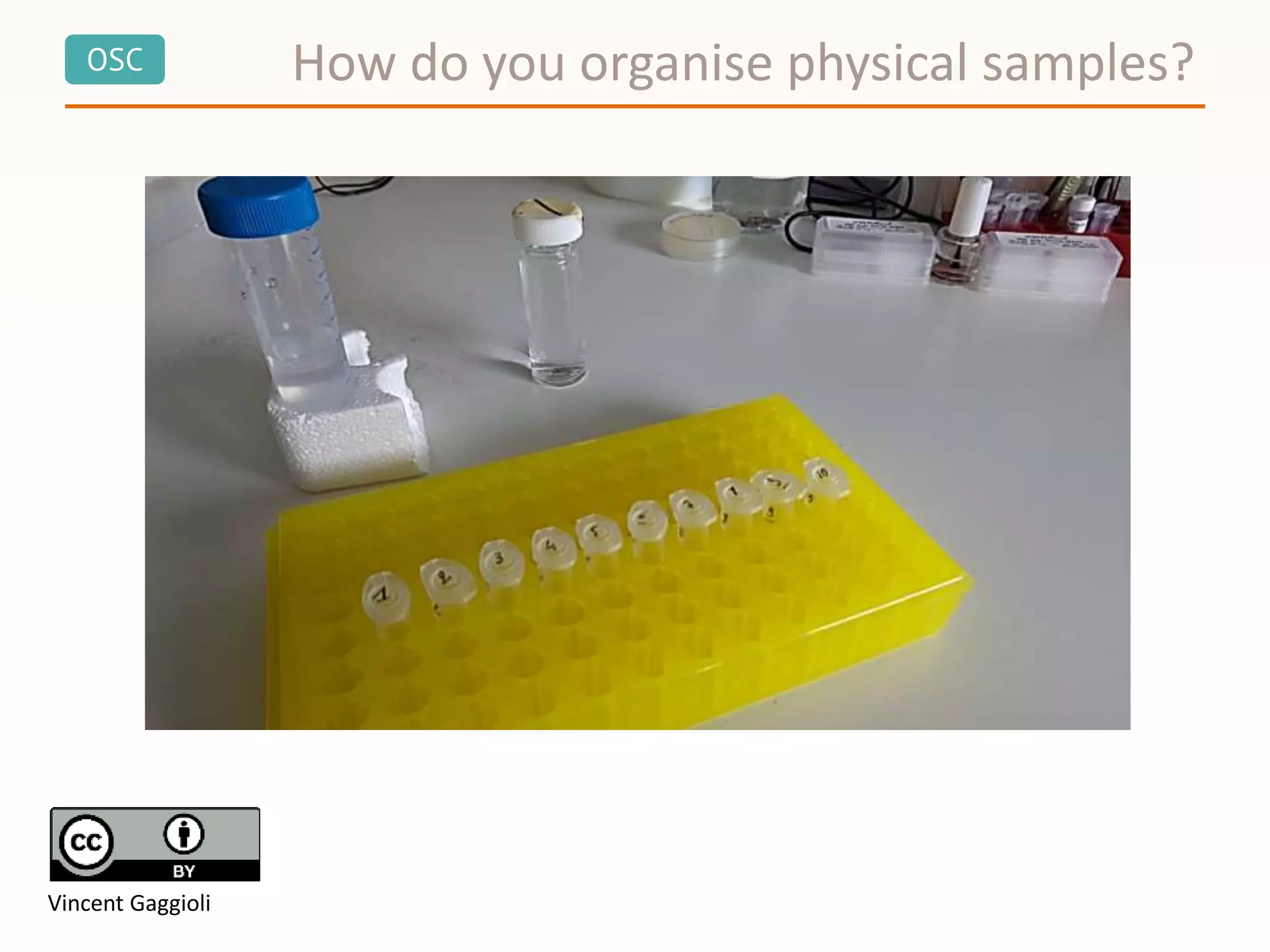 OSC How do you organise physical samples?
Vincent Gaggioli
 
