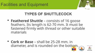Shuttlecook Types Comprehensive Guide to Badminton: History, Equipment, and Skills | PPTX