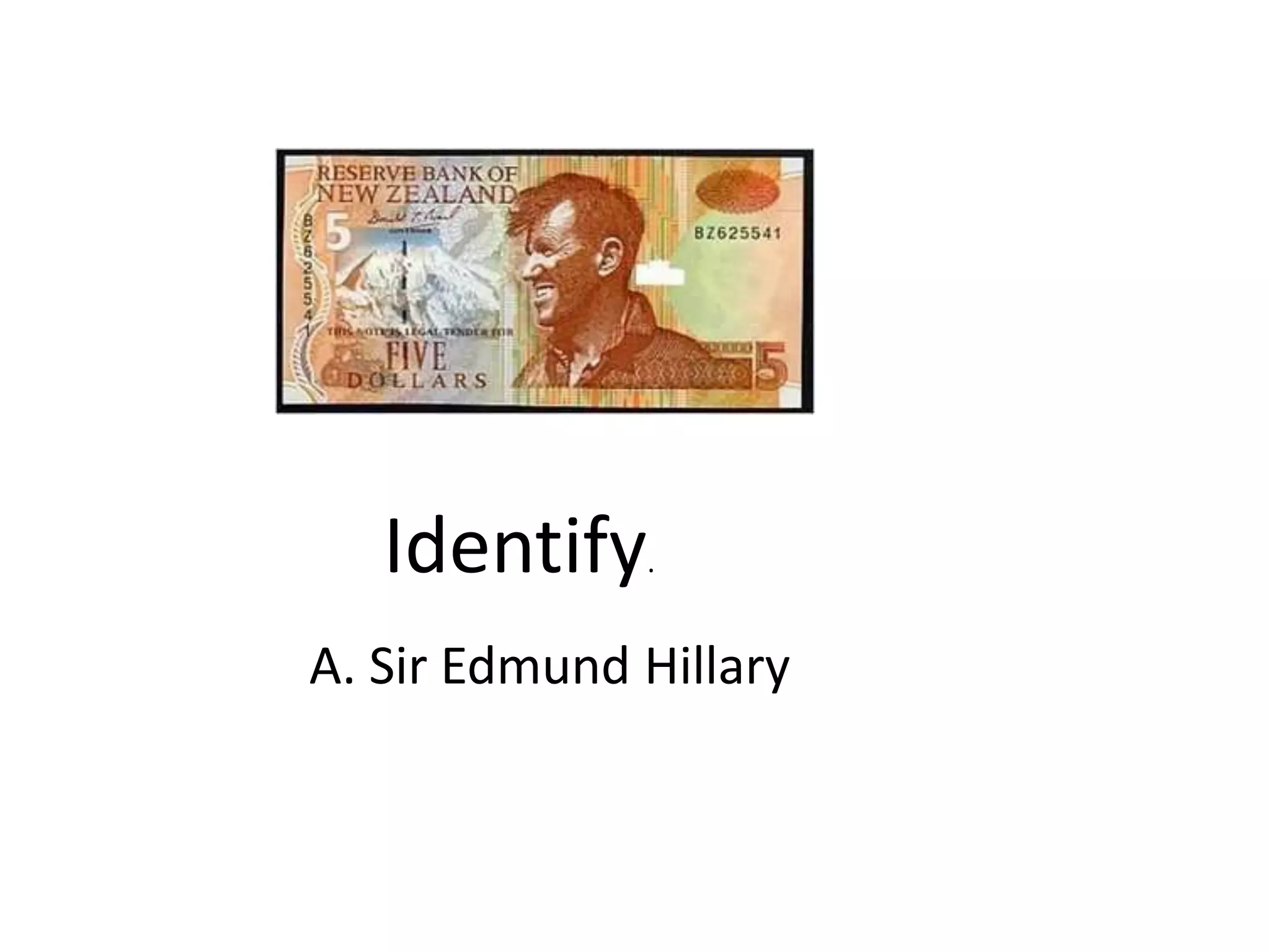 Identify.A. Sir Edmund Hillary