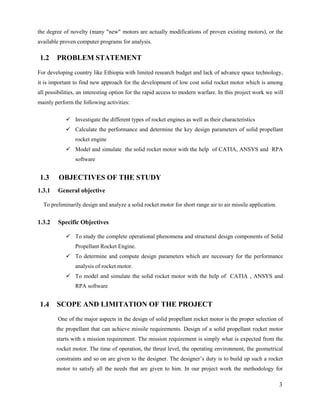 Preliminary design of solid propellant rocket engine for short range ...