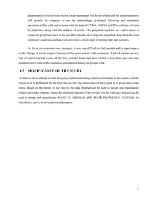 Preliminary design of solid propellant rocket engine for short range ...