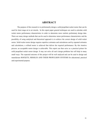 Preliminary design of solid propellant rocket engine for short range ...