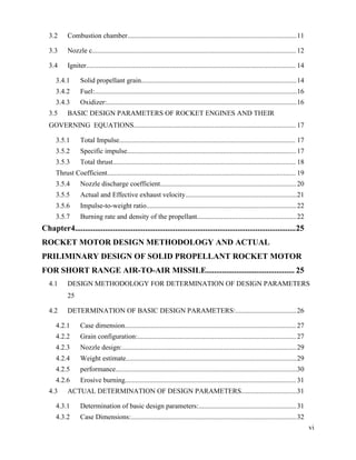 Preliminary design of solid propellant rocket engine for short range ...