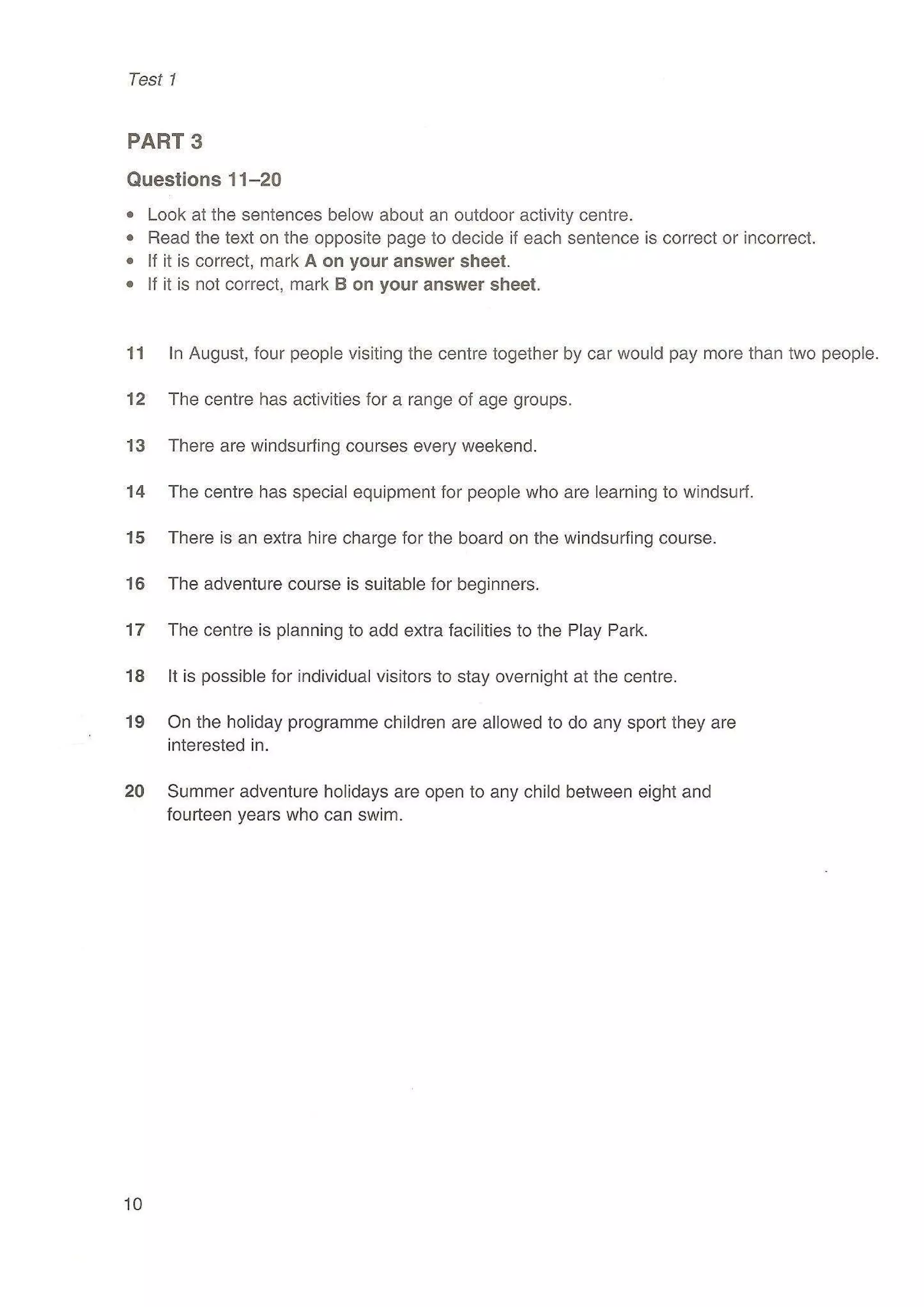 Preliminary English test 3 with answers. (2003)