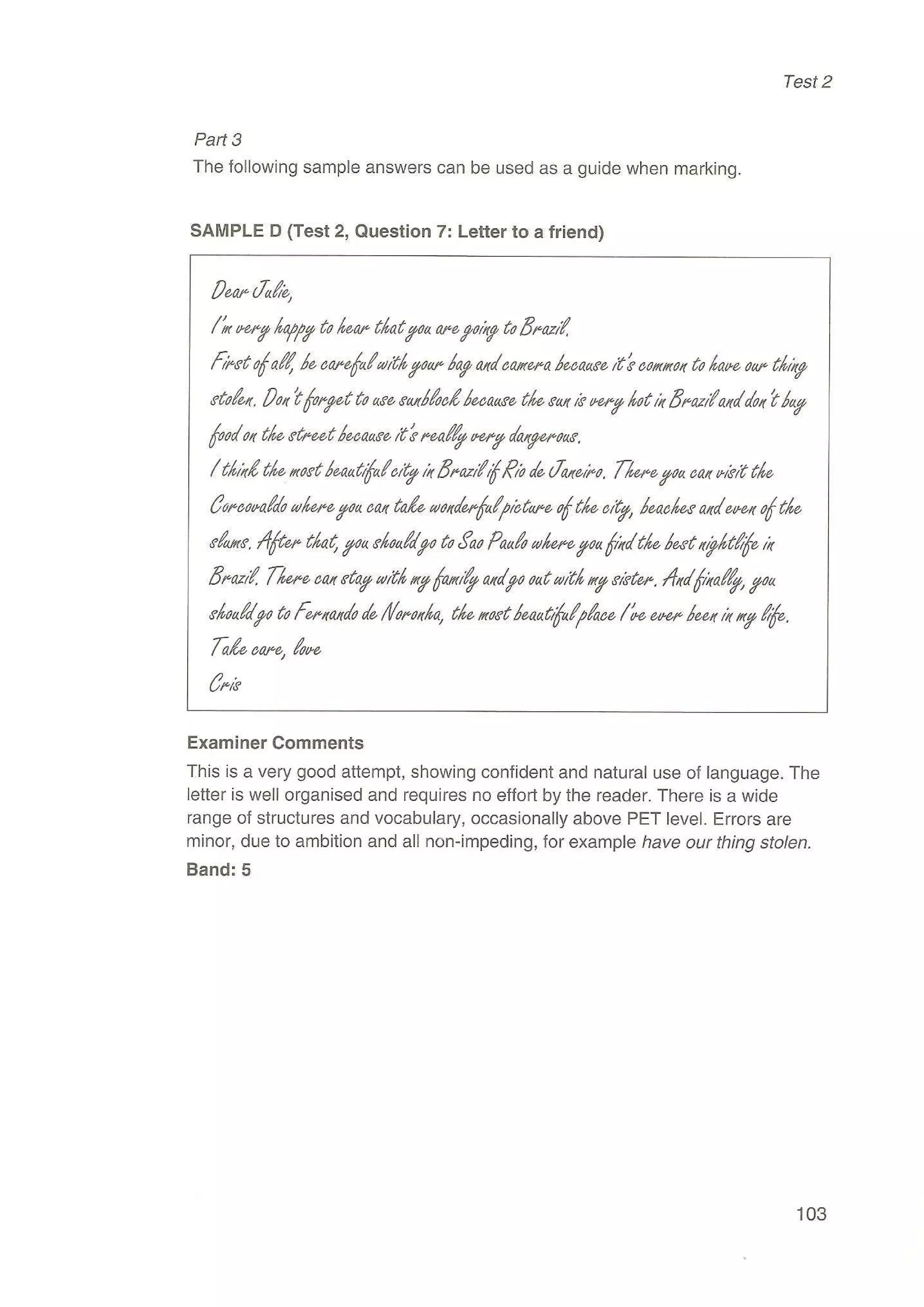 Preliminary English test 3 with answers. (2003)