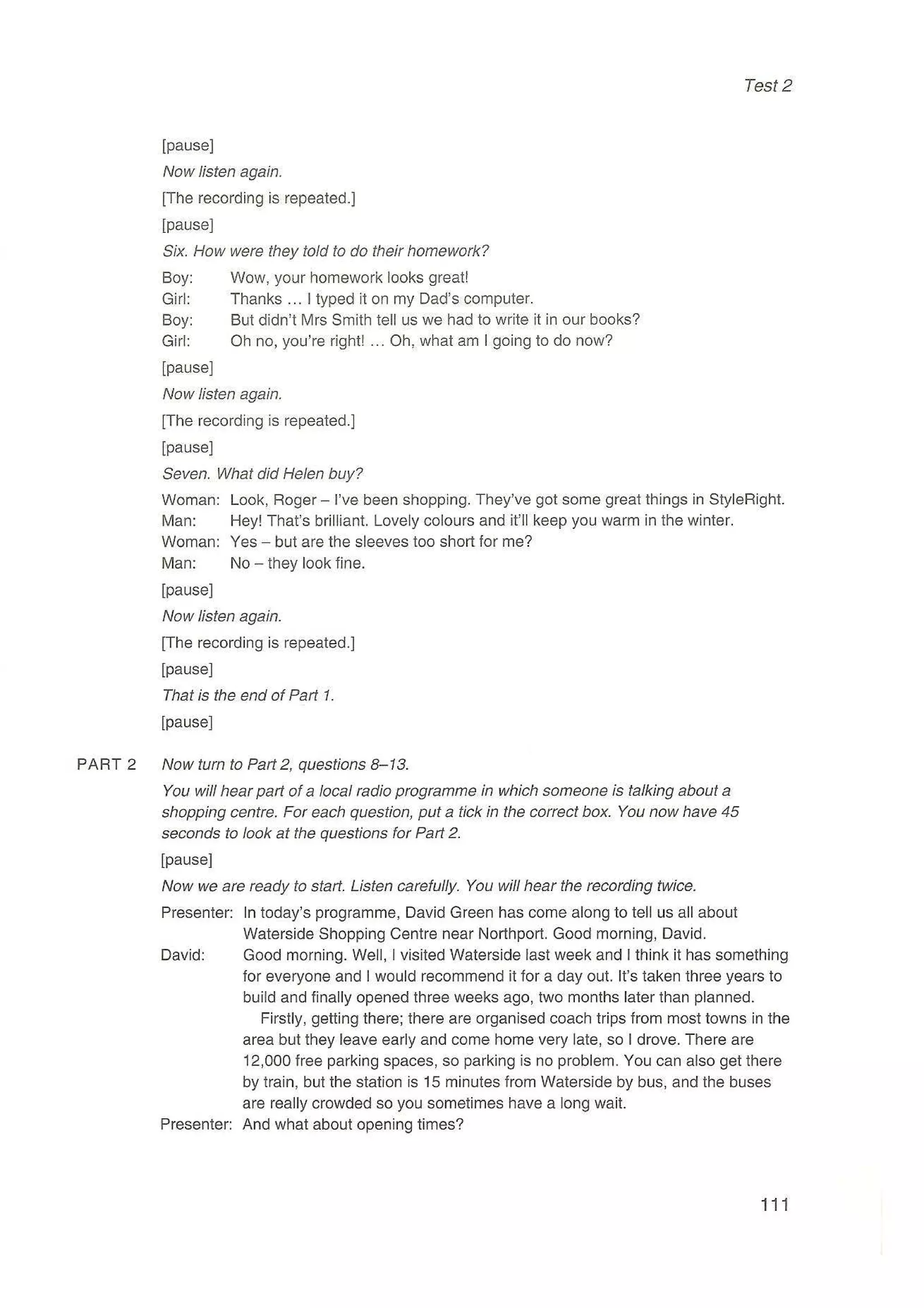 Preliminary English test 3 with answers. (2003)