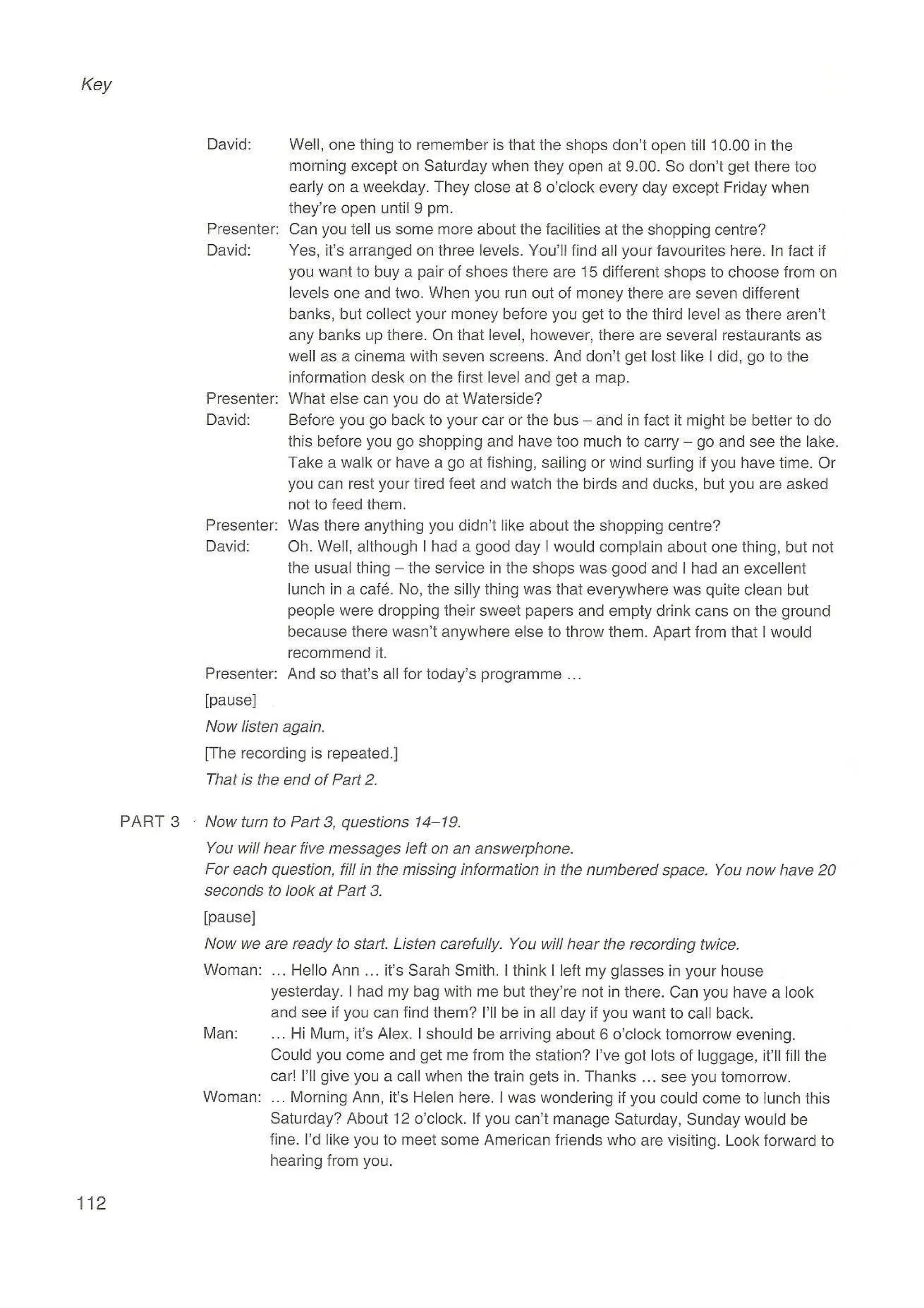 Preliminary English test 3 with answers. (2003)