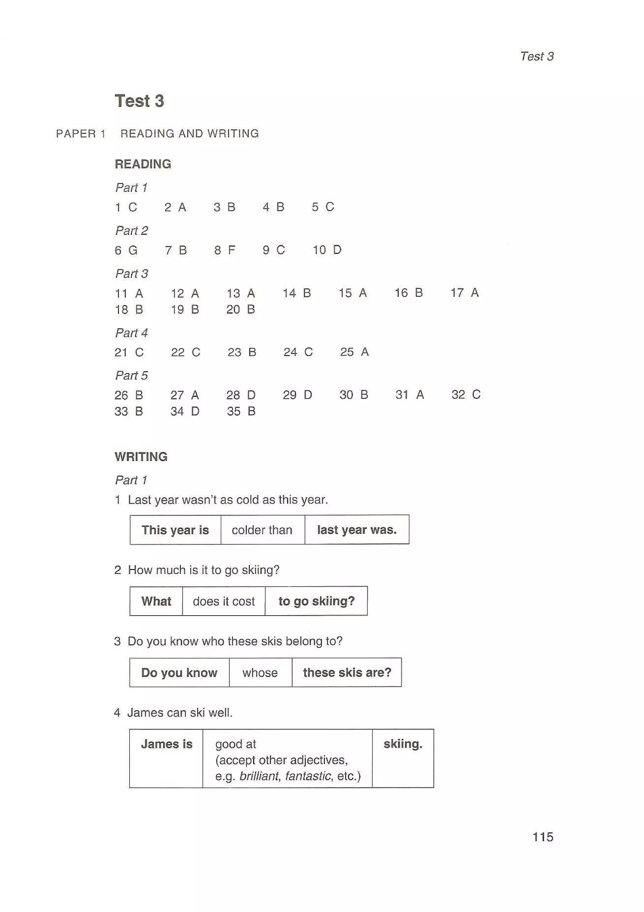 Preliminary English test 3 with answers. (2003)