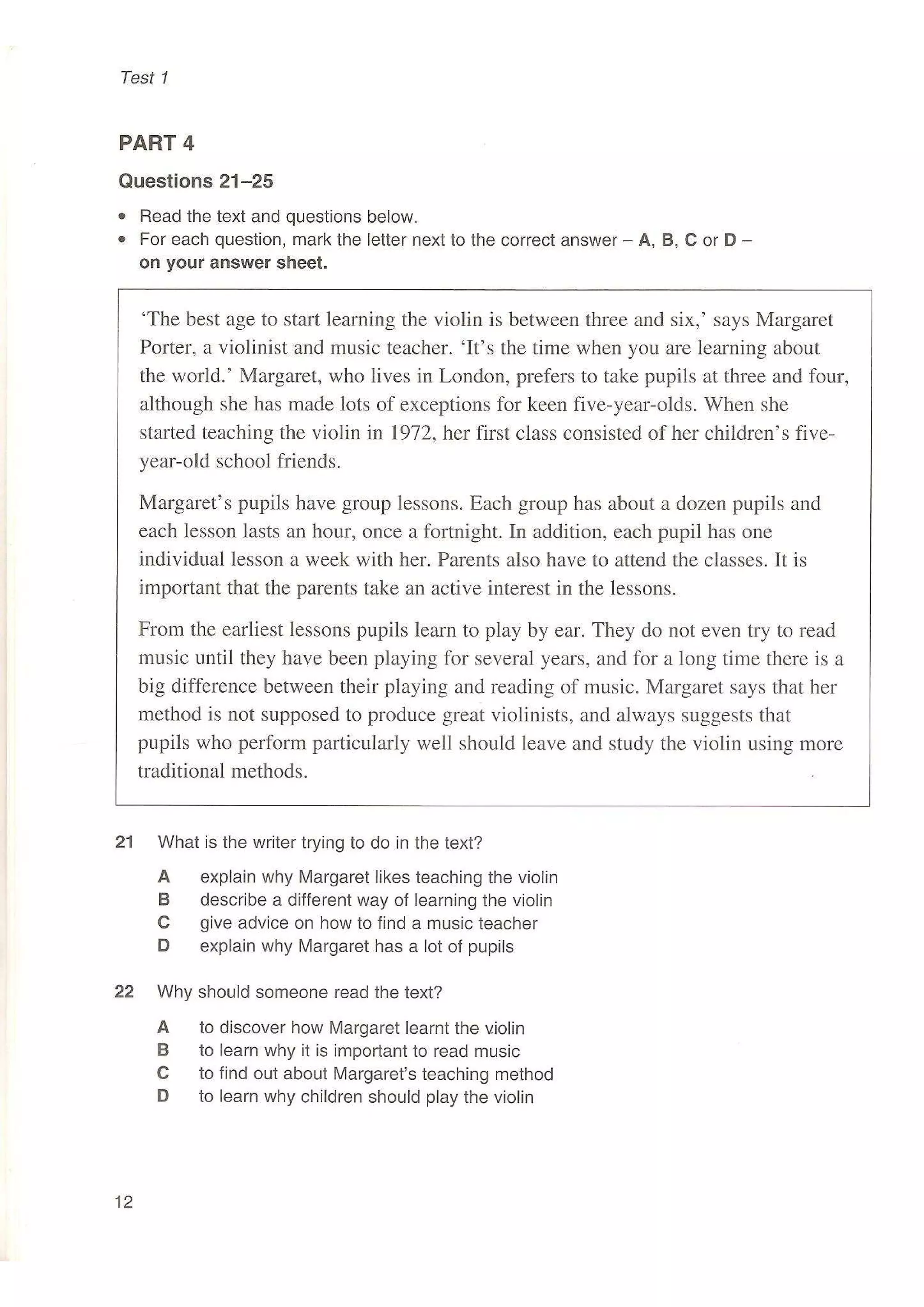 Preliminary English test 3 with answers. (2003)
