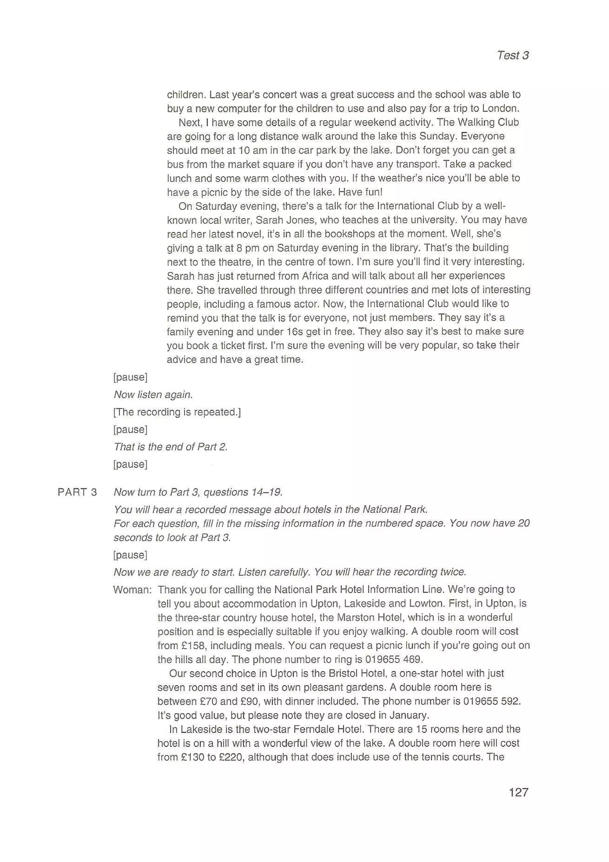 Preliminary English test 3 with answers. (2003)