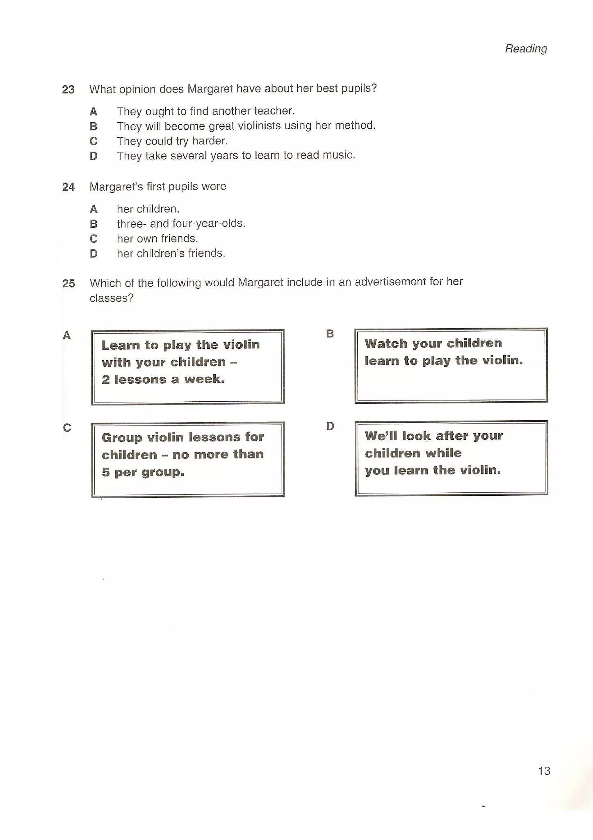 Preliminary English test 3 with answers. (2003)