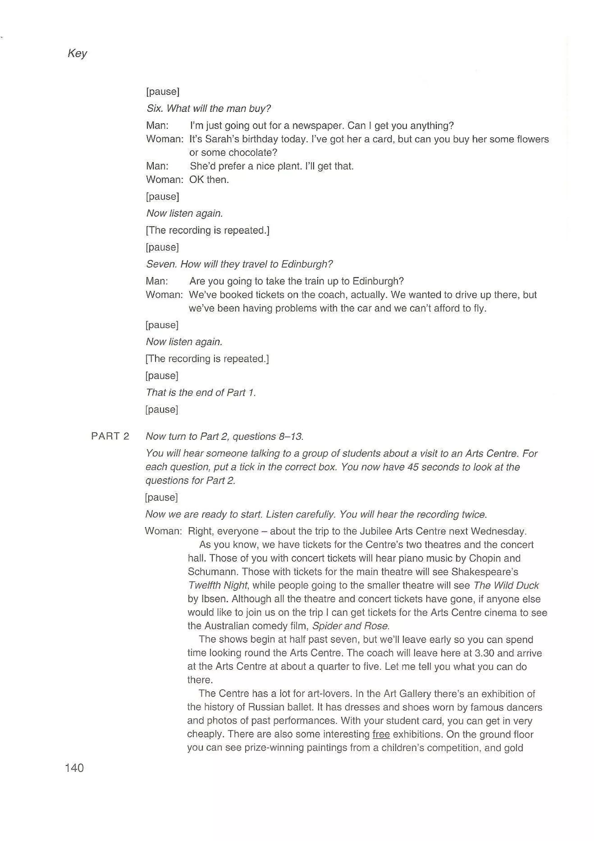 Preliminary English test 3 with answers. (2003)