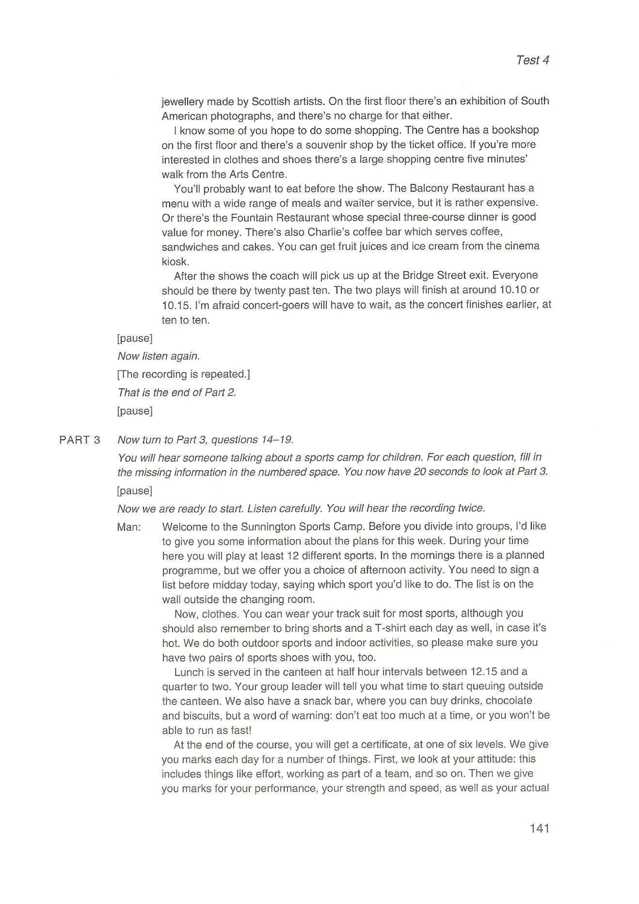 Preliminary English test 3 with answers. (2003)