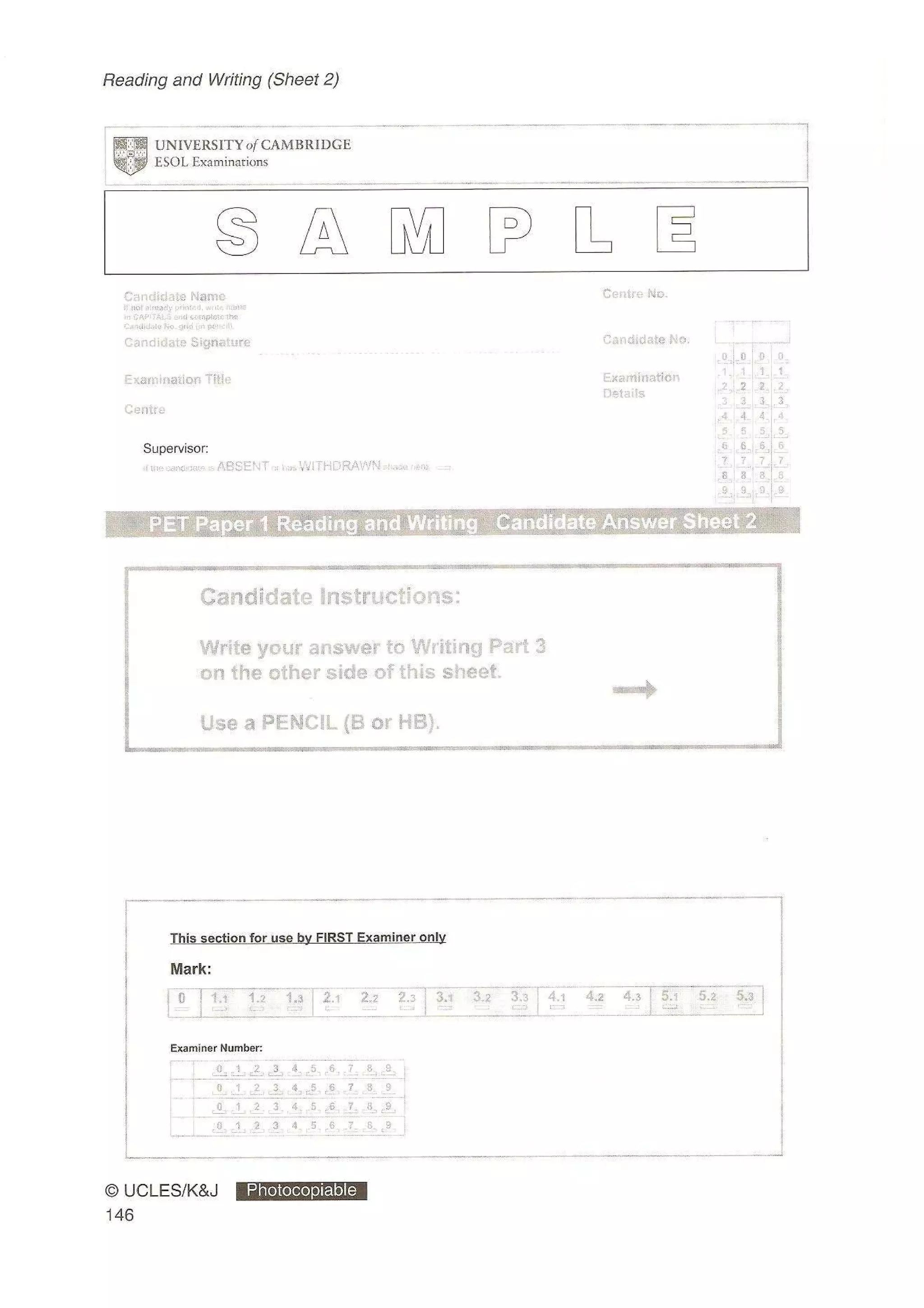 Preliminary English test 3 with answers. (2003)