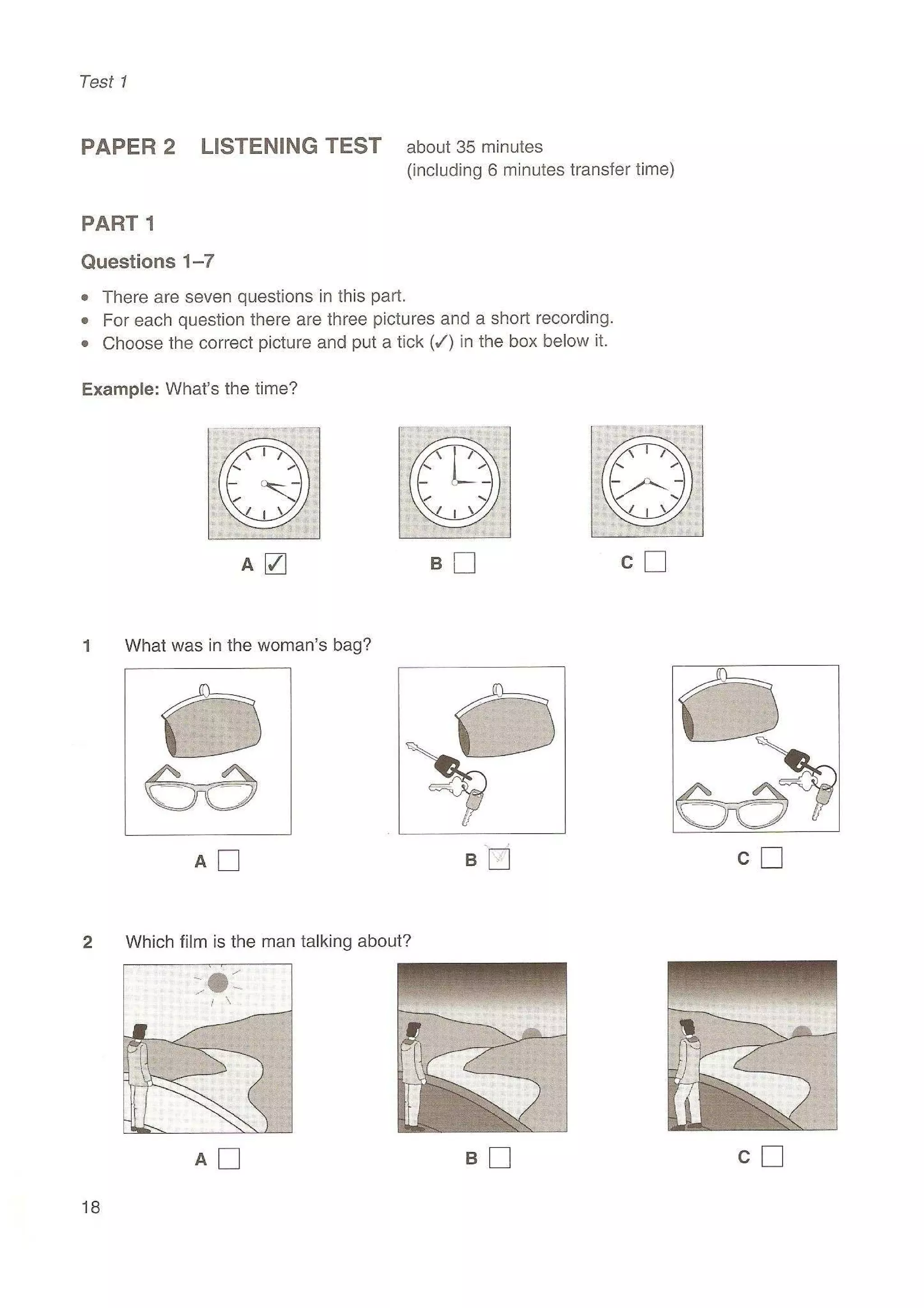 Preliminary English test 3 with answers. (2003)