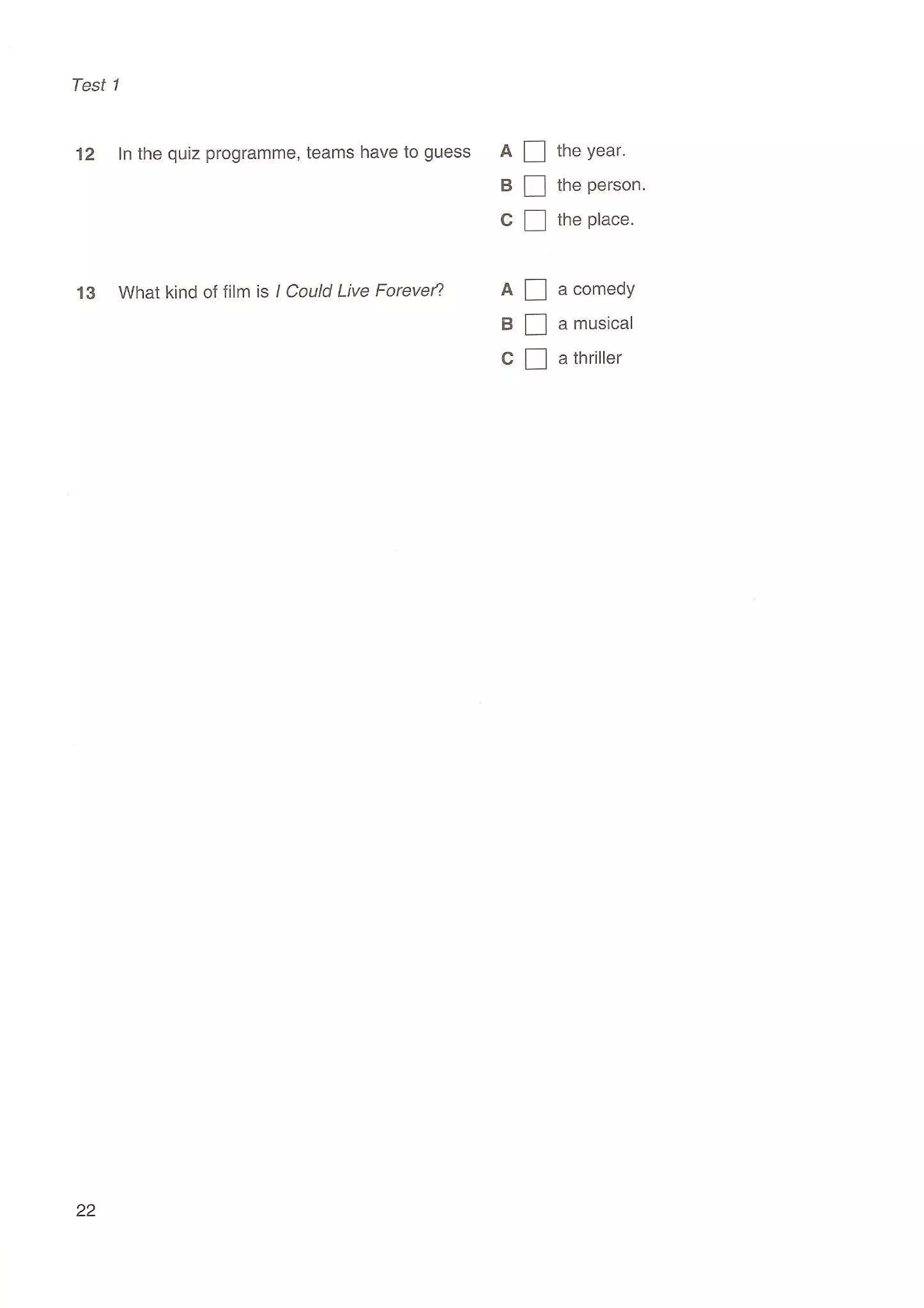 Preliminary English test 3 with answers. (2003)